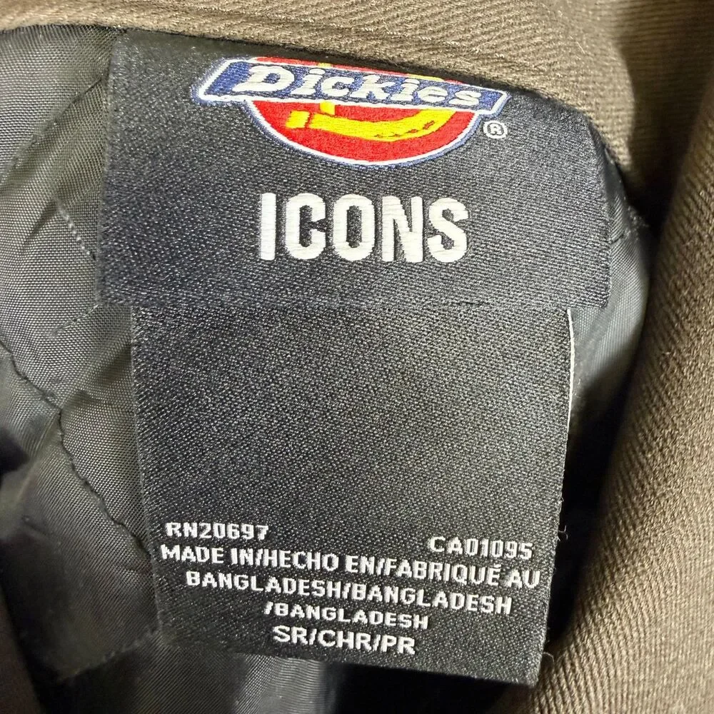 Dickies Mens Eisenhower Icons Work Jacket Small Brown Quilted Lined Workwear